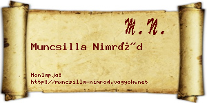 Muncsilla Nimród névjegykártya